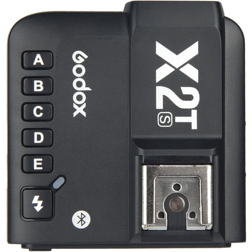 Godox X2T-S TTL Wireless Flash Trigger Transmitter for Sony – 2.4GHz wireless system with 100m range, high-speed sync up to 1/8000s, Bluetooth control via GodoxPhoto app, 5 groups, 32 channels, backlit LCD, quick-lock hot shoe.