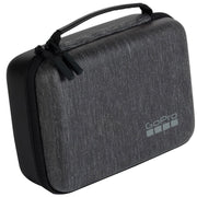 Black carrying case with GoPro logo on a white background