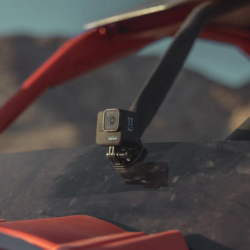Example of a flat adhesive mount on a vehicle.