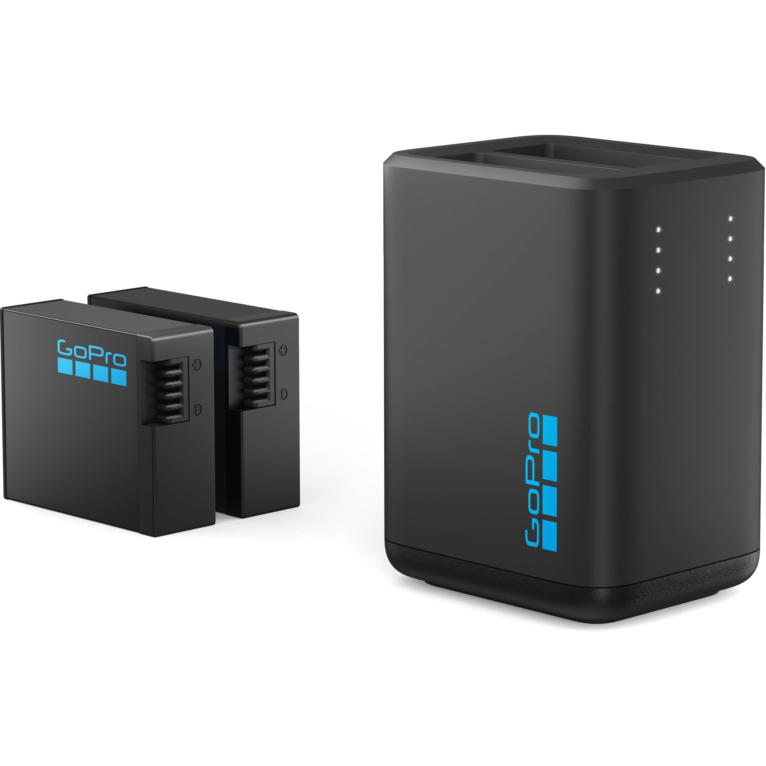 HERO13 Black Dual Battery Charger includes and charges two Enduro Batteries simultaneously and offering extended recording times.
