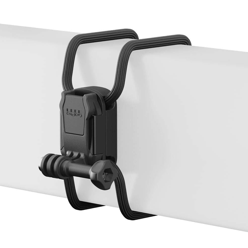 Black curtain rod holder on a white background