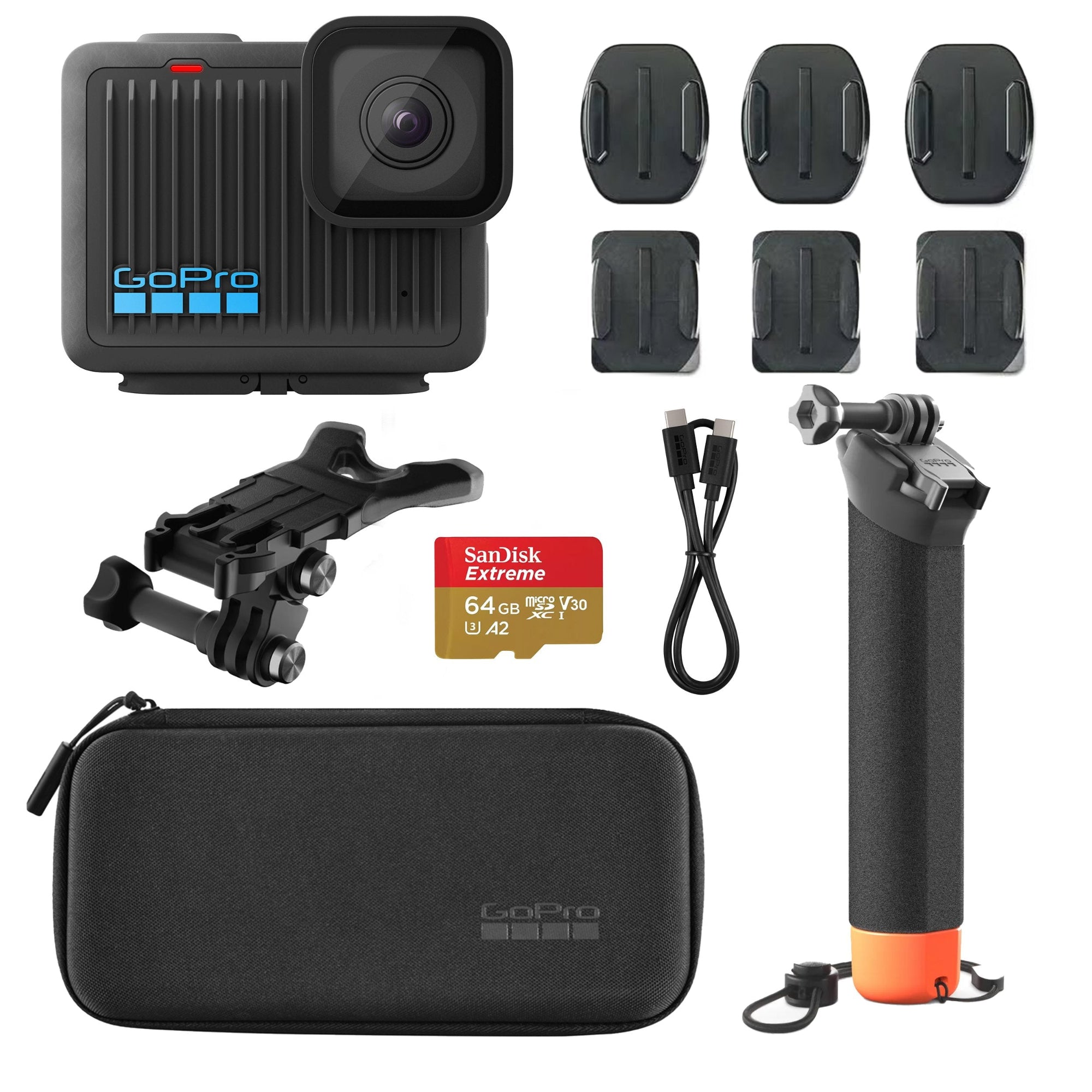 The GoPro HERO accessory bundle offers an ultra-light 4K action camera with slo-mo, video stabilisation, a waterproof build and voice control.