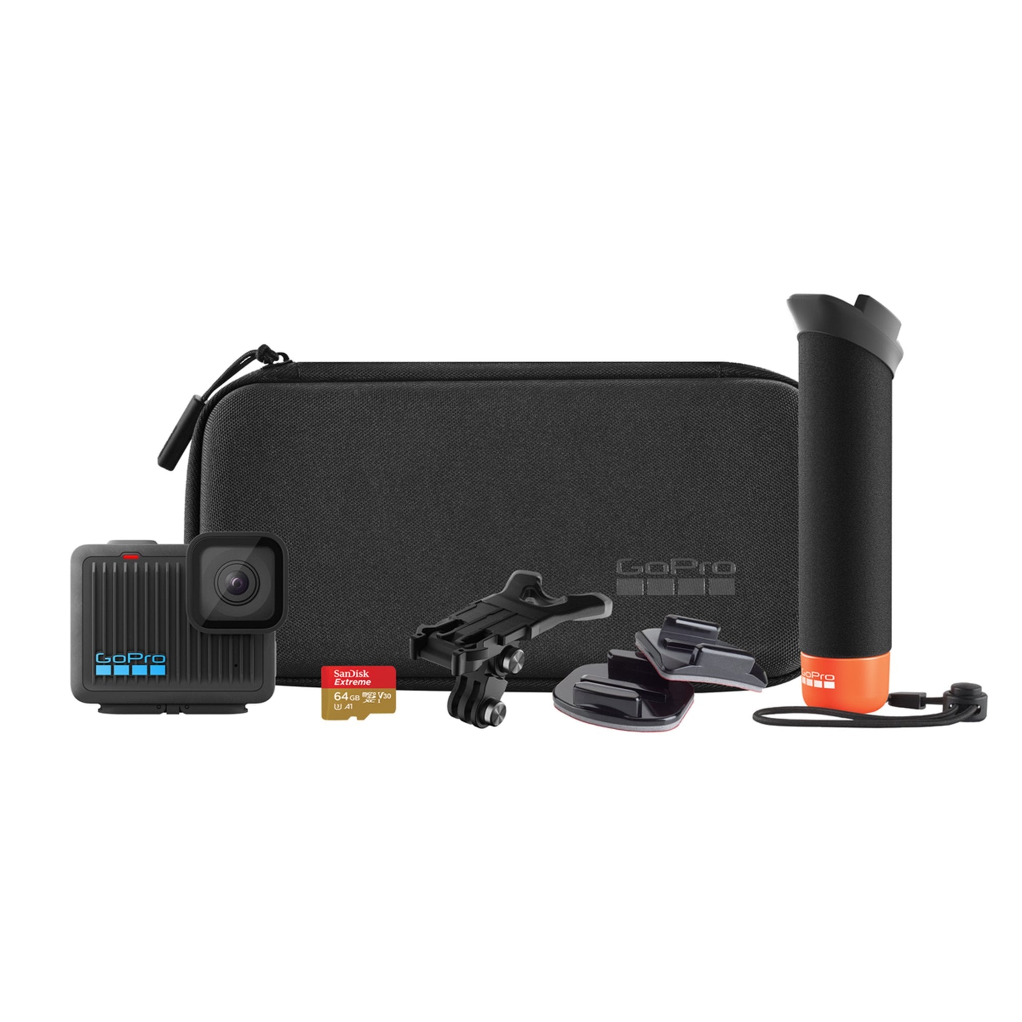 The GoPro HERO accessory bundle offers an ultra-light 4K action camera with slo-mo, video stabilisation, a waterproof build and voice control.