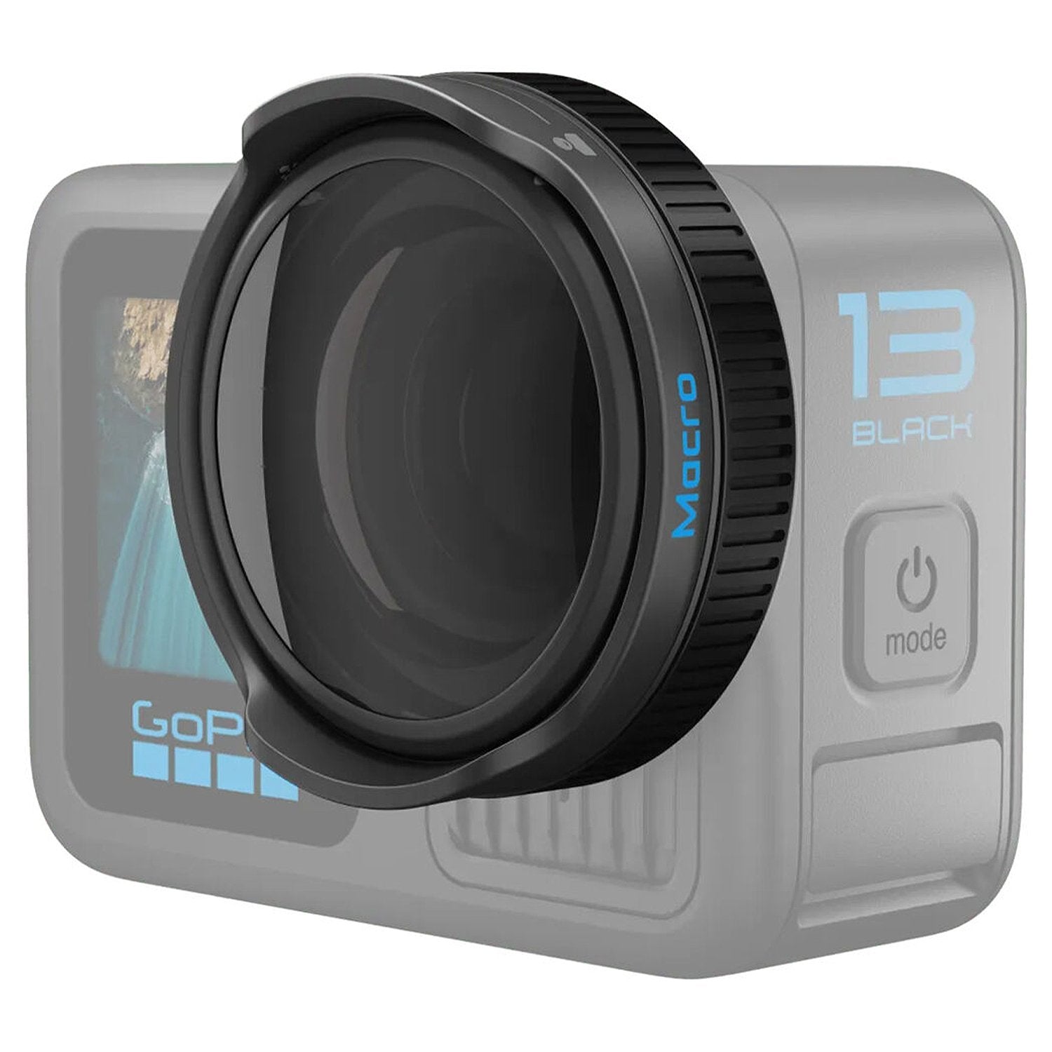 GoPro Macro Lens Mod for HERO13 Black – snap-on lens accessory designed for capturing detailed close-up shots with sharp focus and rich textures.