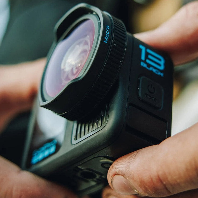 GoPro Macro Lens Mod for HERO13 Black – snap-on lens accessory designed for capturing detailed close-up shots with sharp focus and rich textures.