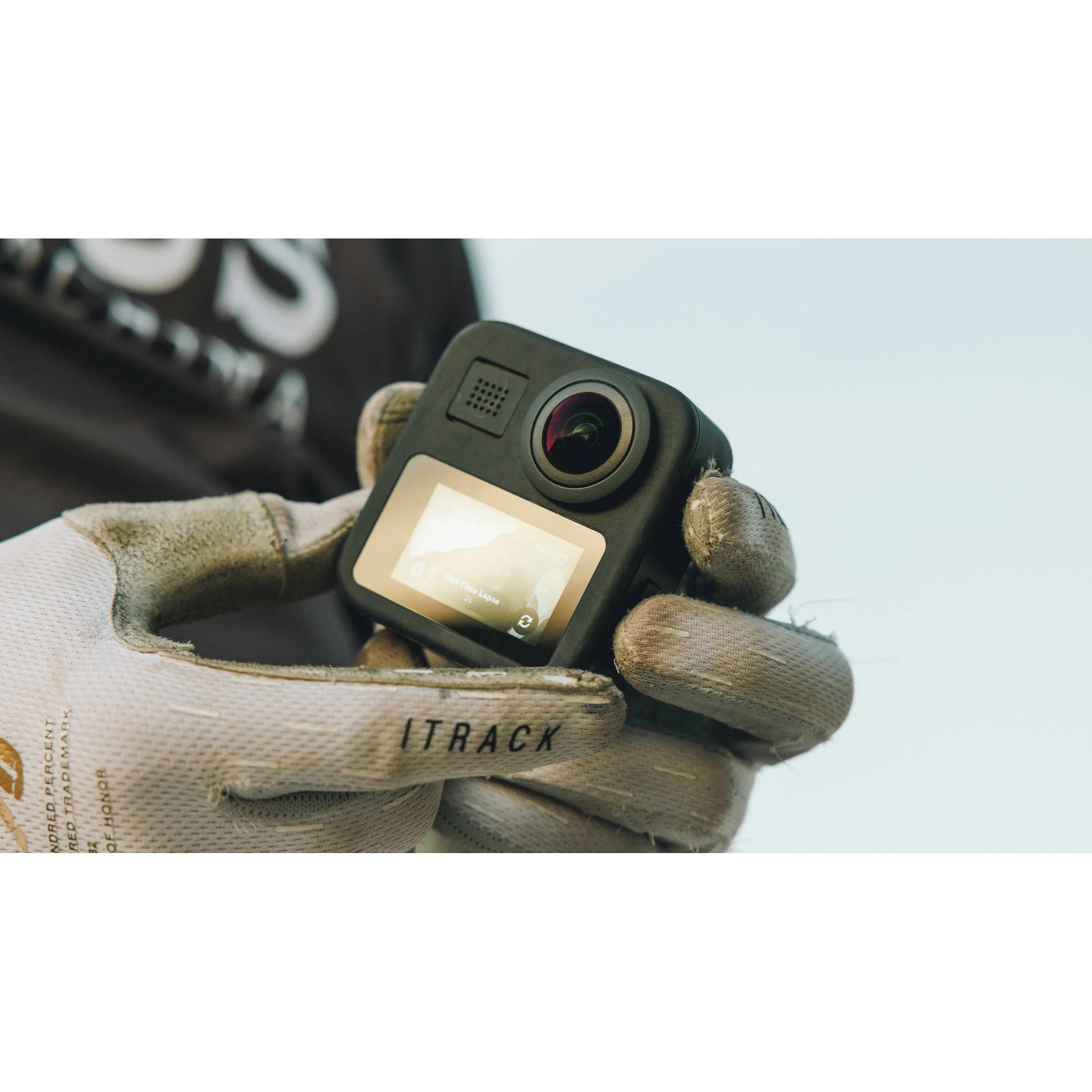 GoPro MAX 360 Action Camera 2025 with dual lenses capturing 5.7K 360° video, 18MP 360 photos, 6 built-in mics for immersive audio, Max HyperSmooth stabilization, AI-powered object tracking, 4 digital lenses including Max SuperView, rugged waterproof body, Enduro battery, and ¼-20 tripod compatibility.