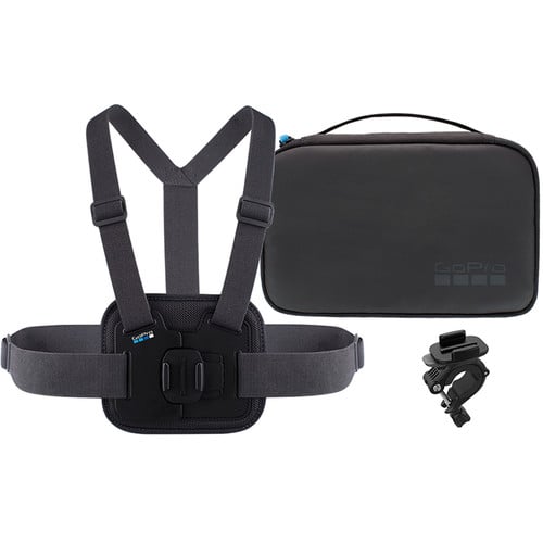 GoPro Sports Kit – includes Chesty, Pole Mount, and a compact case. Perfect for capturing hands-free, action-packed footage from every angle.