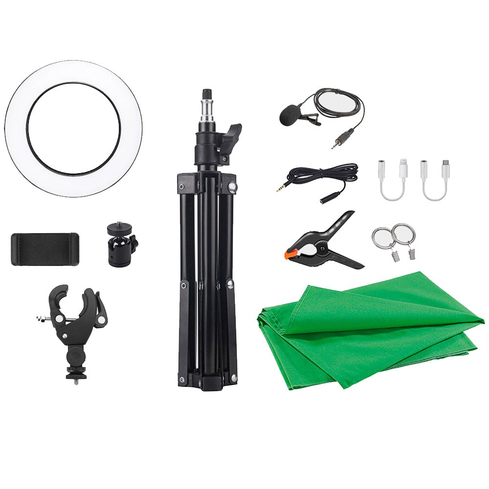 GoXtreme My Studio Kit is a smartphone vlogging kit for content creators that includes a tripod, ring light, green screen and microphone. Buy in South Africa.