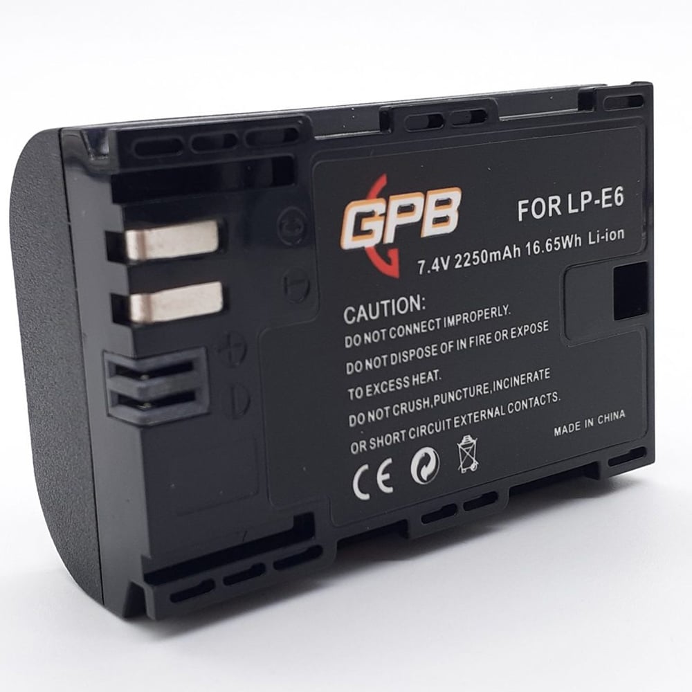 Black lithium-ion battery pack on a white background