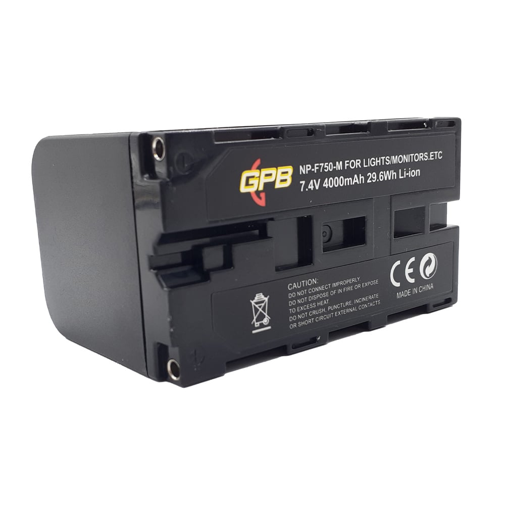 The GPB Generic NP-F750 Battery for Sony Video Lights is a lightweight lithium-ion battery that serves as a replacement for the Sony NP-F750 battery and is USB-chargeable.
