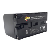 The GPB Generic NP-F750 Battery for Sony Video Lights is a lightweight lithium-ion battery that serves as a replacement for the Sony NP-F750 battery and is USB-chargeable.