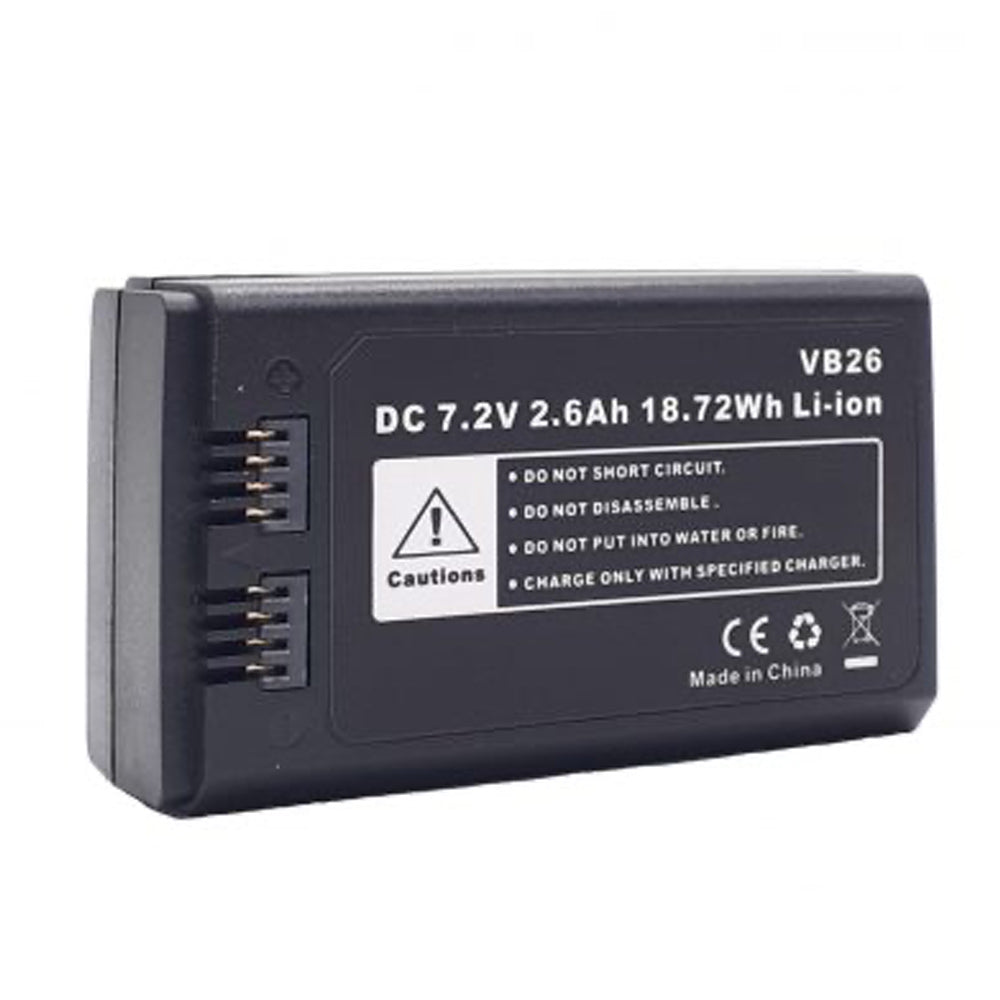 GPB Generic VB26 Lithium-ion Battery – 7.2V, 2.6Ah rechargeable pack compatible with Godox V1 and V860III speedlights, offering long-lasting power for professional photography.