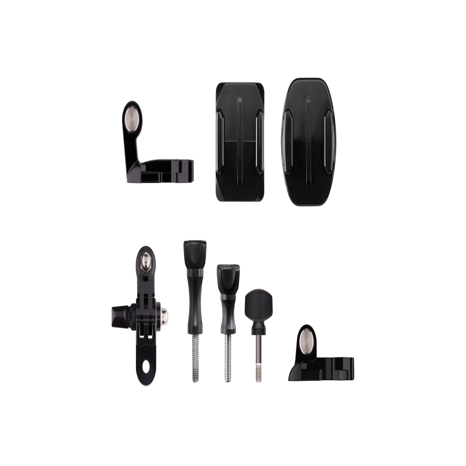 This consists of a variety of mounts and spare parts. Expand your mounting options or use the GoPro Grab Bag as a resource for replacement parts.