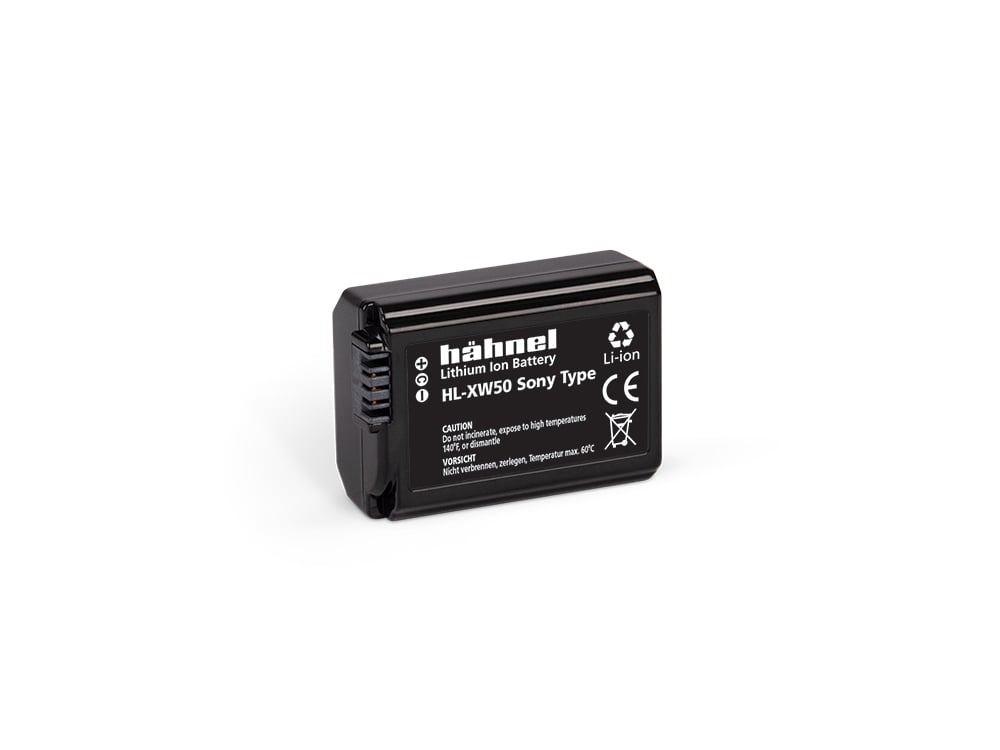 Hahnel NP-FW50 rechargeable lithium-ion battery with 7.2V voltage and 1000mAh capacity, high-performance cells with built-in protection circuit, designed as a reliable replacement for Sony NP-FW50 battery.