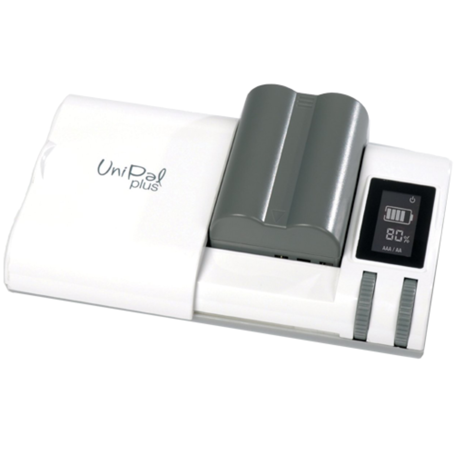 The slim, compact battery charges most Li-ion and Li-polymer 3.6, 3.7, 7.2, and 7.4V cells, as well as most AA and AAA Ni-MH and Ni-Cd cells.