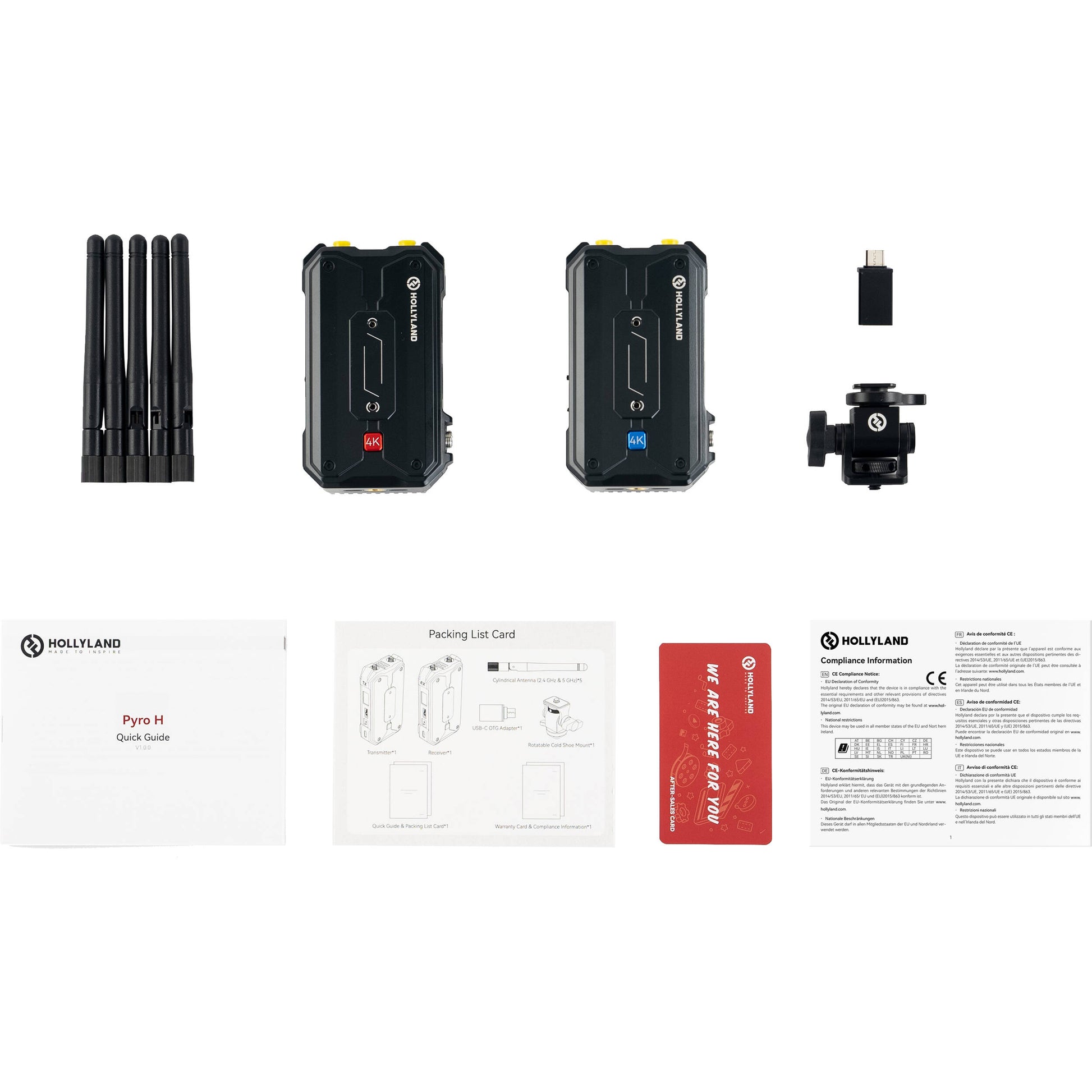 Hollyland Pyro H with 400m range and 4K30 dual-band transmission.