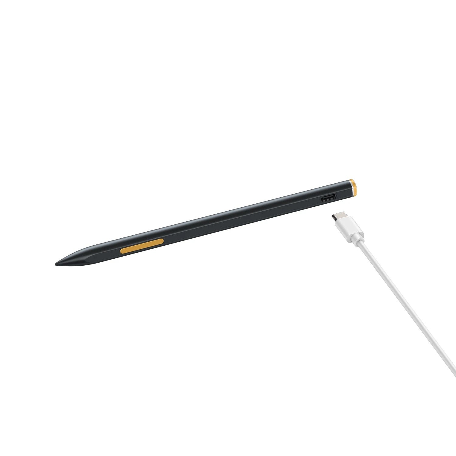 Huion Active Capacitive Stylus Pen for Chromebook in sleek black with tip and clip, designed for precise touch input on touchscreen devices.