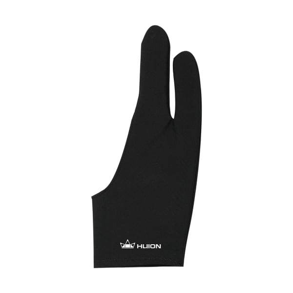 Huion Artist Glove – lightweight, breathable two-finger glove that reduces friction on tablet surfaces, improving drawing comfort and precision.