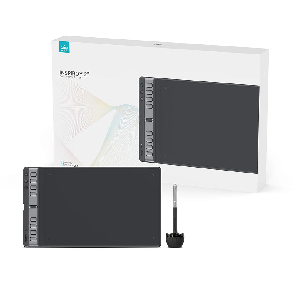 The Huion Inspiroy 2 features a battery-free pen with tilt support and 8192 pressure levels for a natural, paper-like drawing experience.