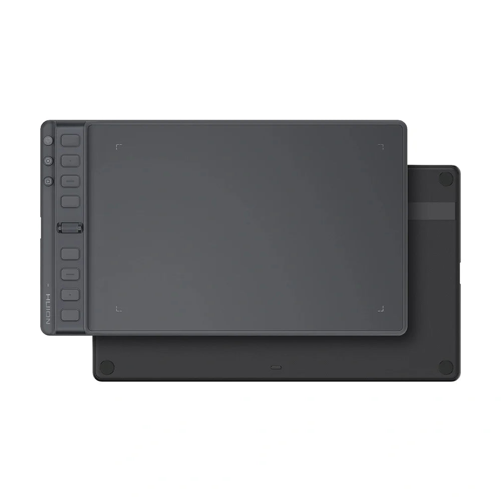 Huion Inspiroy 2 features a unique custom Scroller and 24 programmable shortcuts, streamlining your workflow on this advanced Huion drawing tablet.