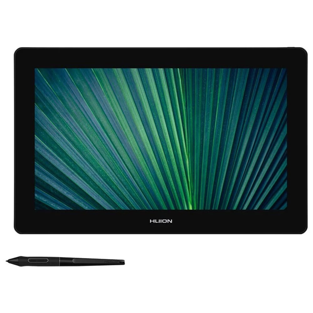 This 16-inch pen display tablet delivers 4K ultra HD resolution for professional artists on a display screen as they draw with Huion pen technology.