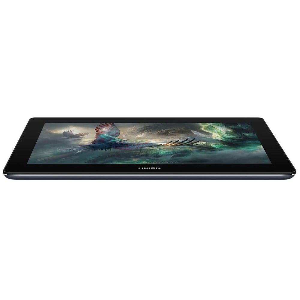 This 16-inch pen display tablet delivers 4K ultra HD resolution for professional artists on a display screen as they draw with Huion pen technology.
