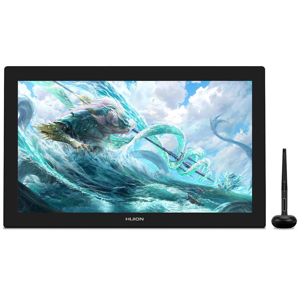 Huion Kamvas Pro 24 4K Pen Tablet features a 60.5cm screen with 4K UHD Resolution, 140% sRGB and 1.07 billion display colours.