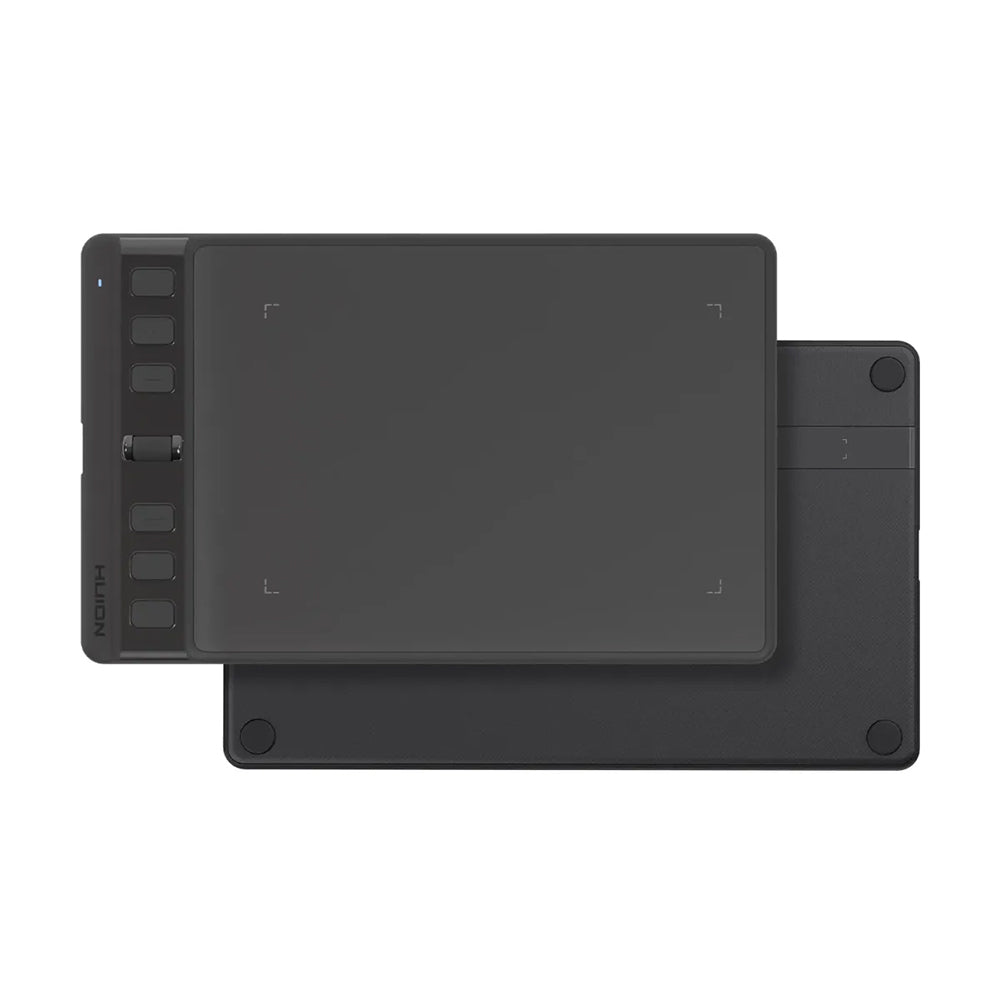 Huion Inspiroy 2 features a battery-free PenTech 3.0 pen, customisable scroller, matte textured surface, and wide compatibility for portable drawing.