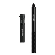 Insta360 Bullet Time Accessory Bundle includes a bullet-time tripod handle that doubles as an indoor tabletop tripod and a reinforced selfie stick extending up to 120cm, designed for capturing immersive 360° selfies by swinging the camera overhead in a complete circle, compatible with Insta360 ONE X series cameras.