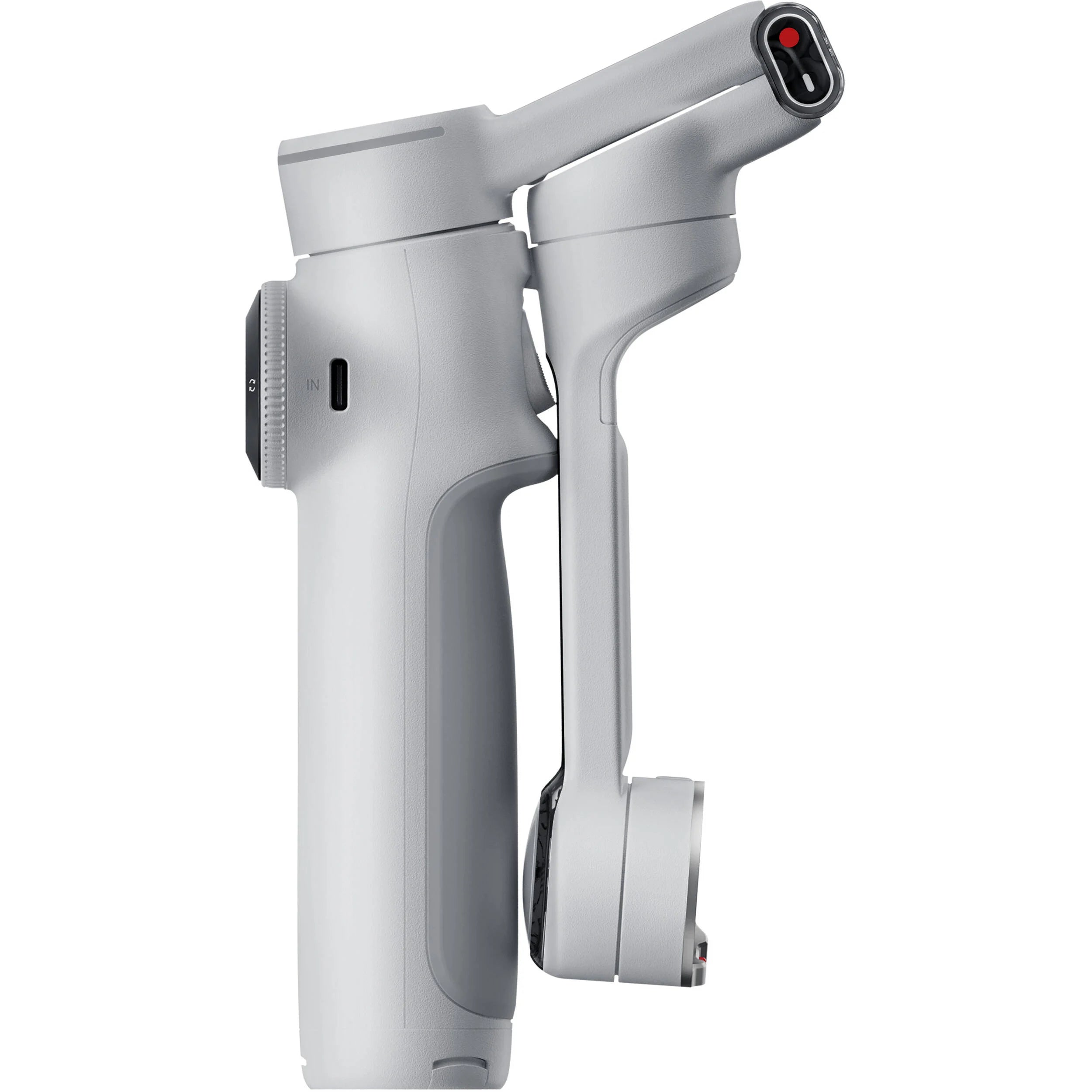 Insta360 Flow 2 Pro Gimbal Creator Kit in Gray with 3-axis stabilization, Deep Track 4.0 AI subject tracking, built-in 210mm selfie stick and tripod, magnetic phone clamp compatible with iPhone 12 or later, included Flow Spotlight, USB-C and Lightning charging cables, protective pouch, and up to 10 hours battery life.