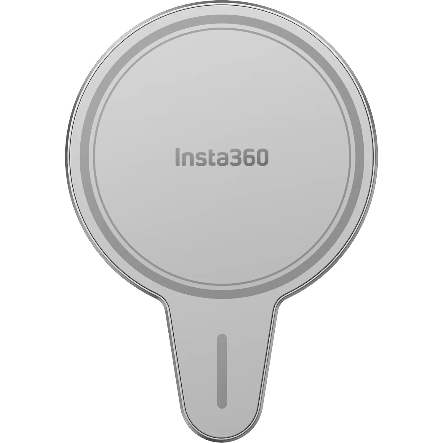 Insta360 Flow 2 Pro Magnetic Phone Mount with strong N52-grade magnets designed to securely hold MagSafe-compatible iPhone 12 or later models, featuring a 360° rotatable metal ring stand that doubles as a desktop phone stand, lightweight aluminum and silicone build, and compact 8.1 x 5.6 x 0.5 cm size.