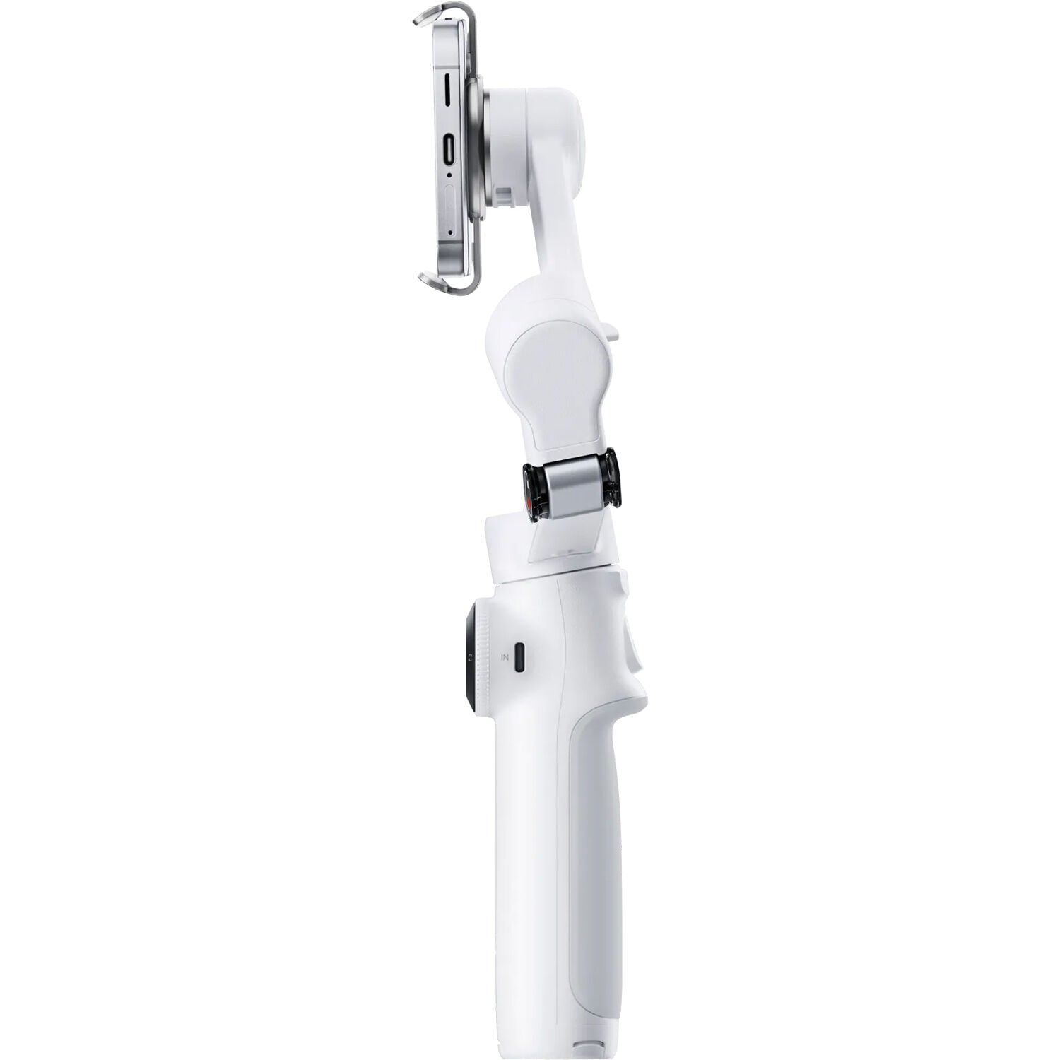 Insta360 Flow 2 Standard Bundle in White featuring 3-axis gimbal stabilization, built-in selfie stick and tripod, AI-assisted Active Zoom Tracking, group and distance tracking, gesture control, remote control via Apple Watch or second phone, 10 hours battery life, and USB-C charging