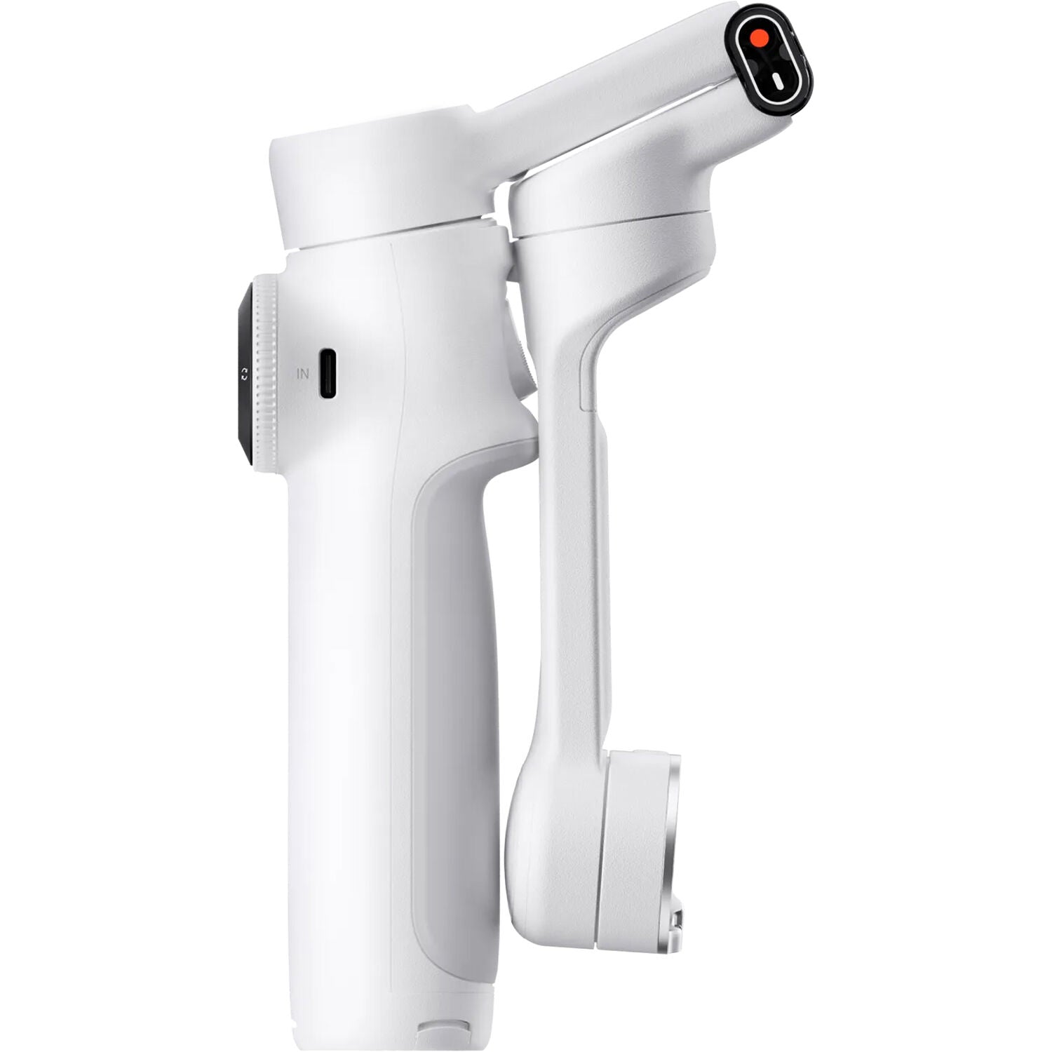 Insta360 Flow 2 Standard Bundle in White featuring 3-axis gimbal stabilization, built-in selfie stick and tripod, AI-assisted Active Zoom Tracking, group and distance tracking, gesture control, remote control via Apple Watch or second phone, 10 hours battery life, and USB-C charging