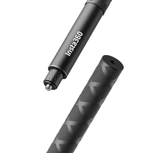 Two black camera accessories with 'Insta360' branding on a white background