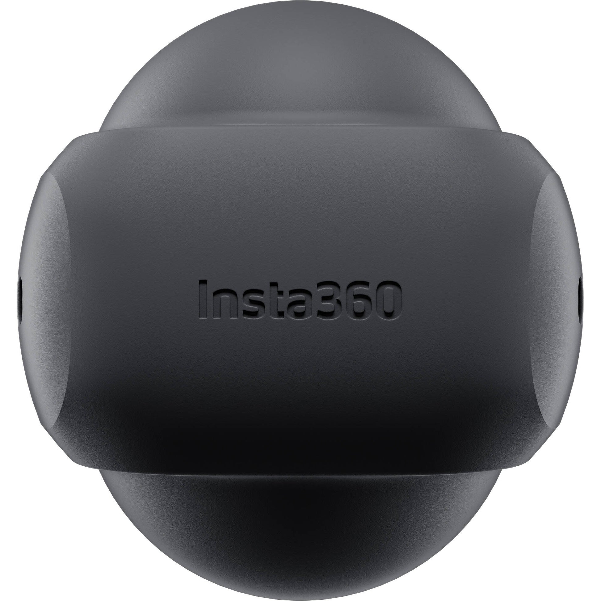 Black spherical camera with 'insta360' branding on a white background