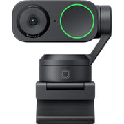 Insta360 Link 2 4K AI Webcam featuring 1/2” sensor, UHD 4K resolution at 30fps, 2-axis gimbal with AI tracking, auto-focus, and smart whiteboard and DeskView modes.