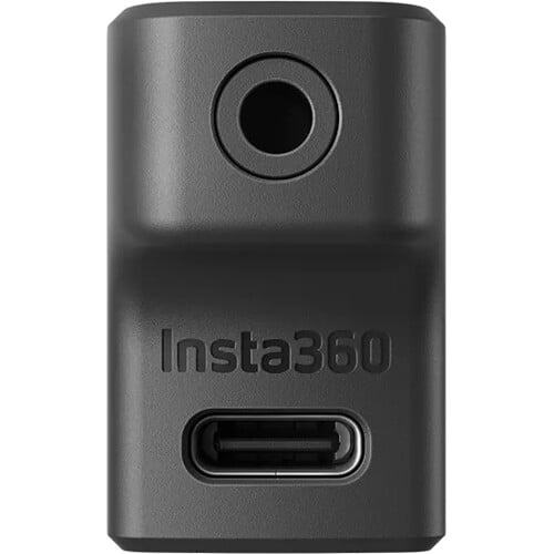 Insta360 Mic Adapter – compact audio adapter designed for Ace and Ace Pro cameras, enabling external microphone connection for enhanced sound.