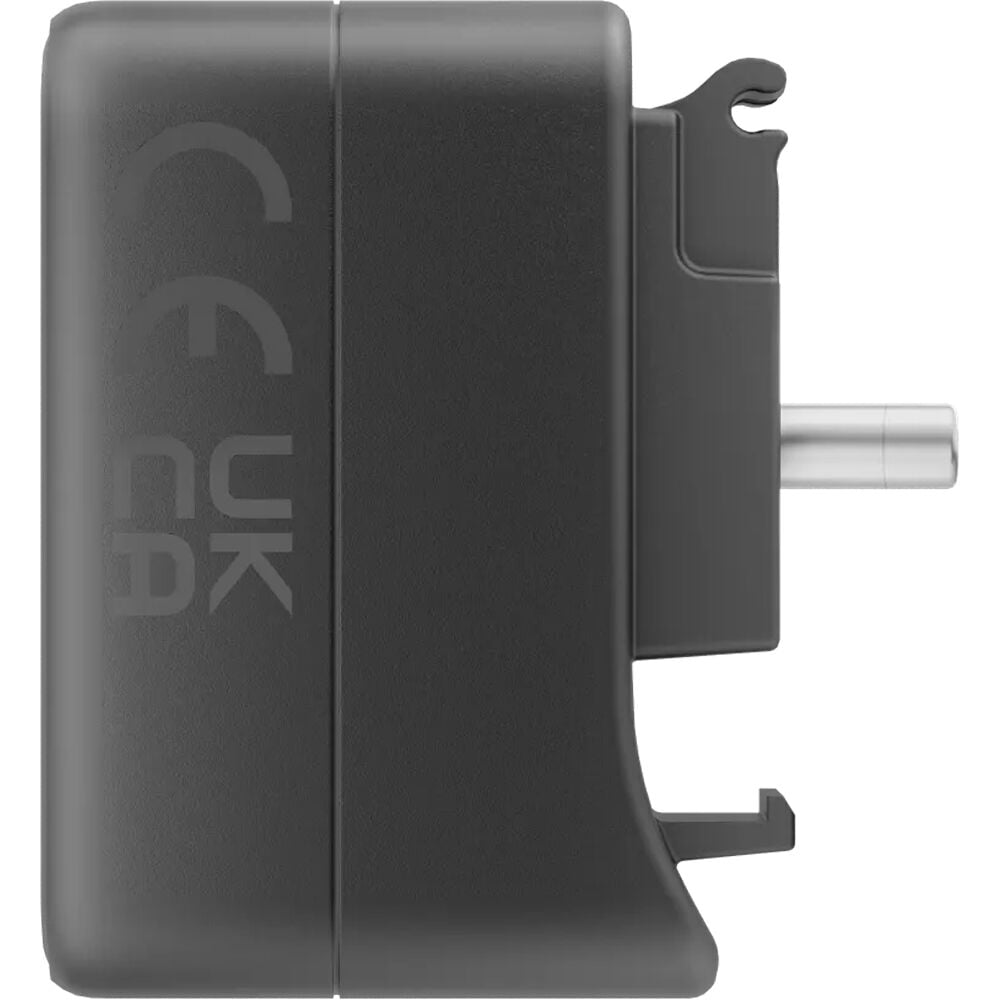 Insta360 Microphone Adapter with 3.5mm audio input and USB-C charging port, compatible with ACE and ACE PRO cameras for simultaneous charging and audio recording.
