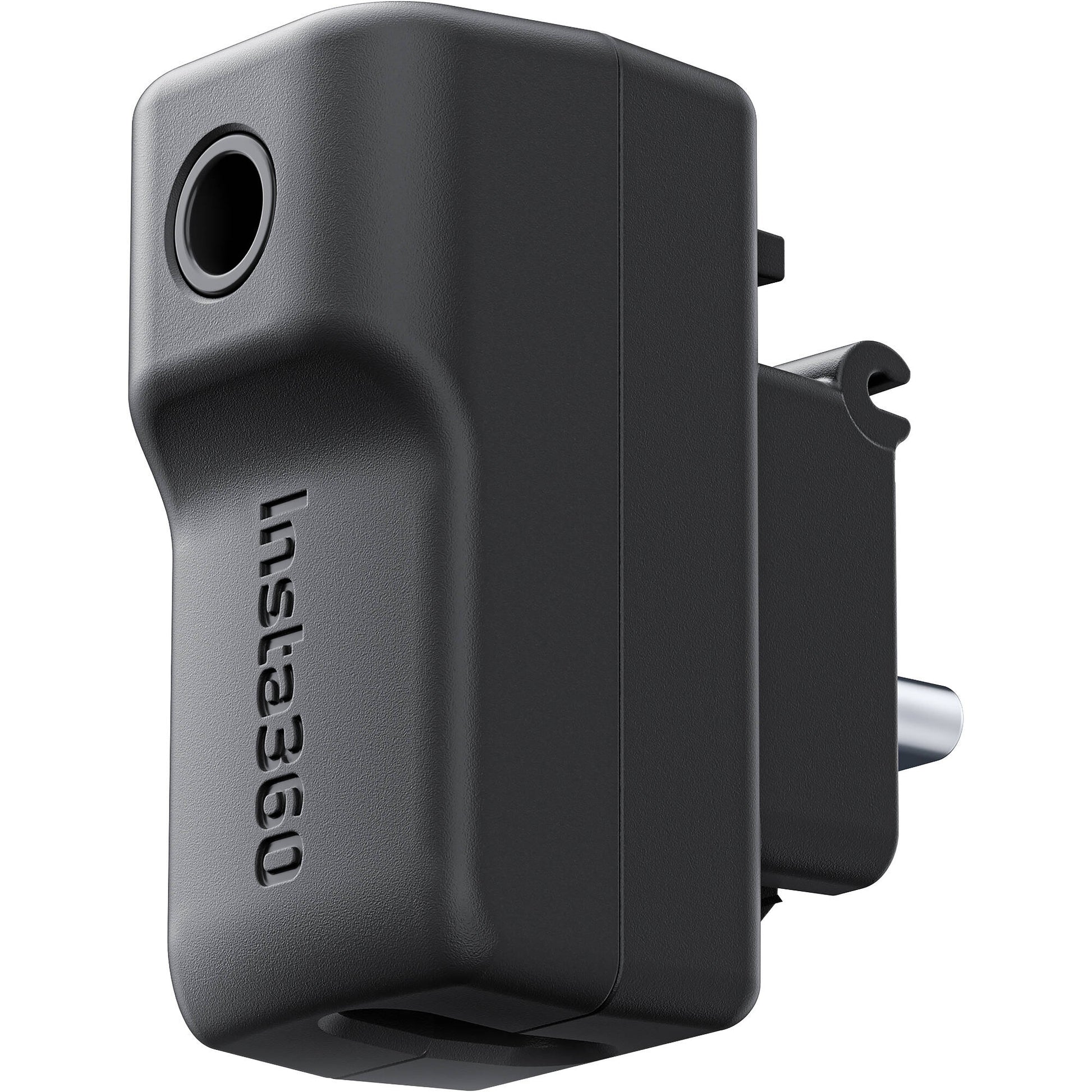 Black electronic device with 'Insta360' branding on a white background