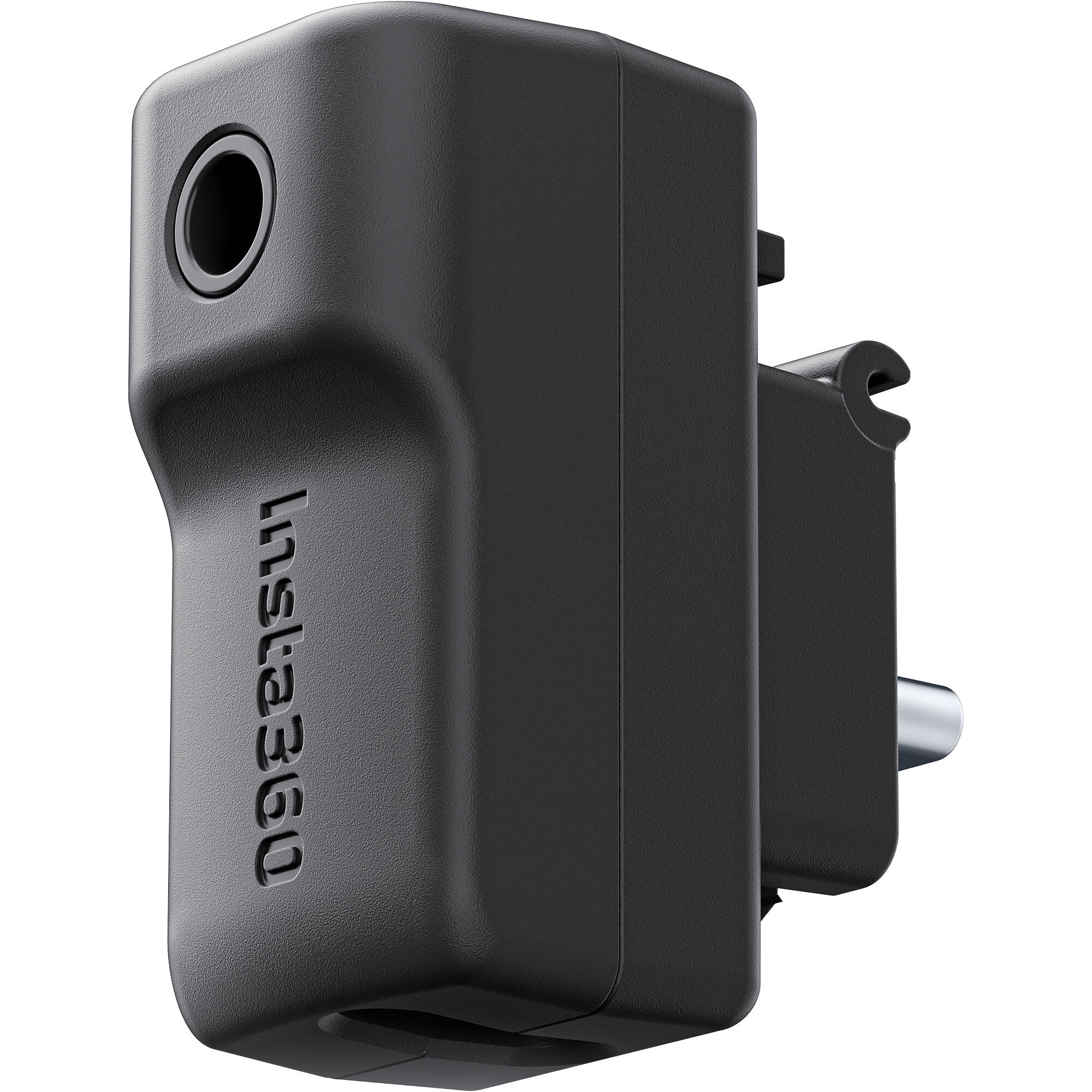 Black electronic device with 'Insta360' branding on a white background