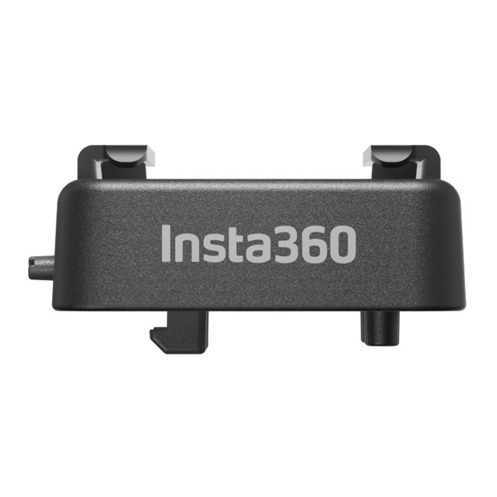 Lightweight cold shoe mount for Insta360 One RS camera with quick-release mechanism, compatible with 4K Boost, 4K Wide-Angle, and 5.3K 1-inch lenses to attach microphones, lights, and flashes