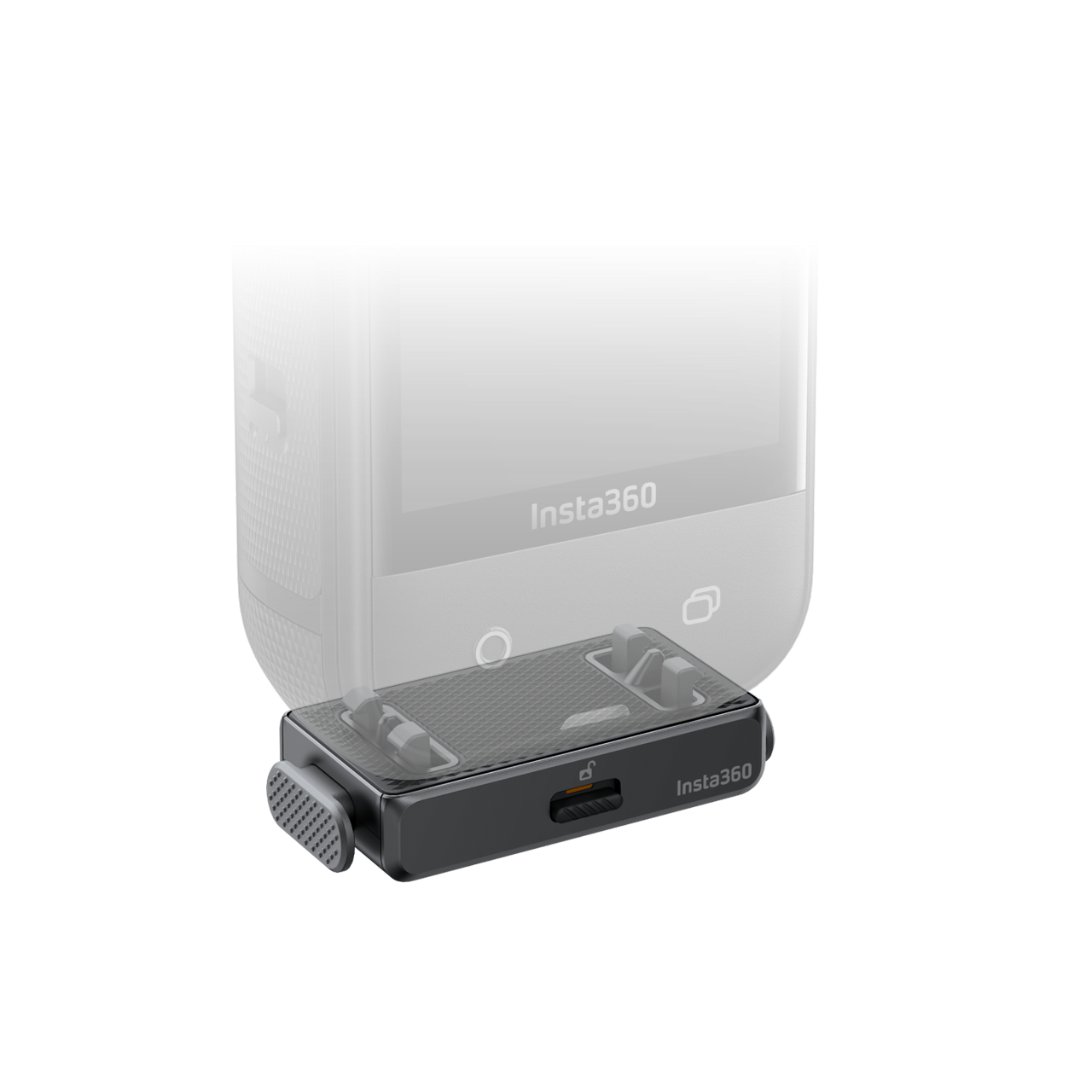 Ultra-thin magnetic quick release mount for Insta360 X5 with secure sliding lock, 1/4” tripod compatibility, designed to stay invisible in 360° shots and enable rapid camera changes.