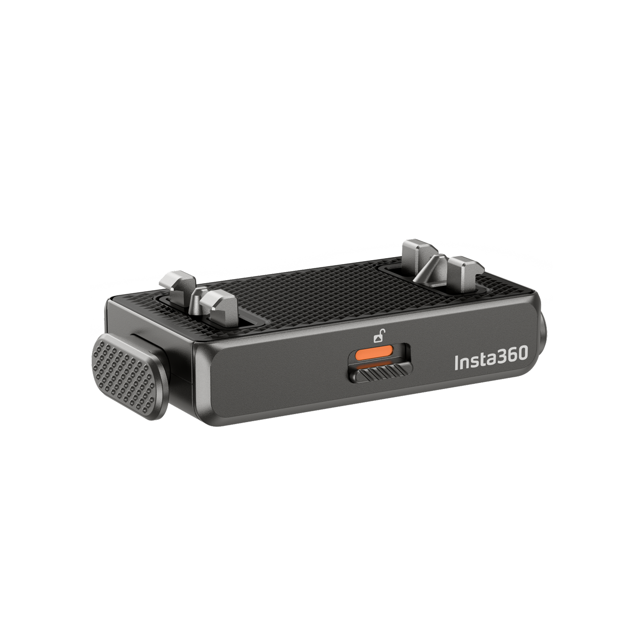 Ultra-thin magnetic quick release mount for Insta360 X5 with secure sliding lock, 1/4” tripod compatibility, designed to stay invisible in 360° shots and enable rapid camera changes.