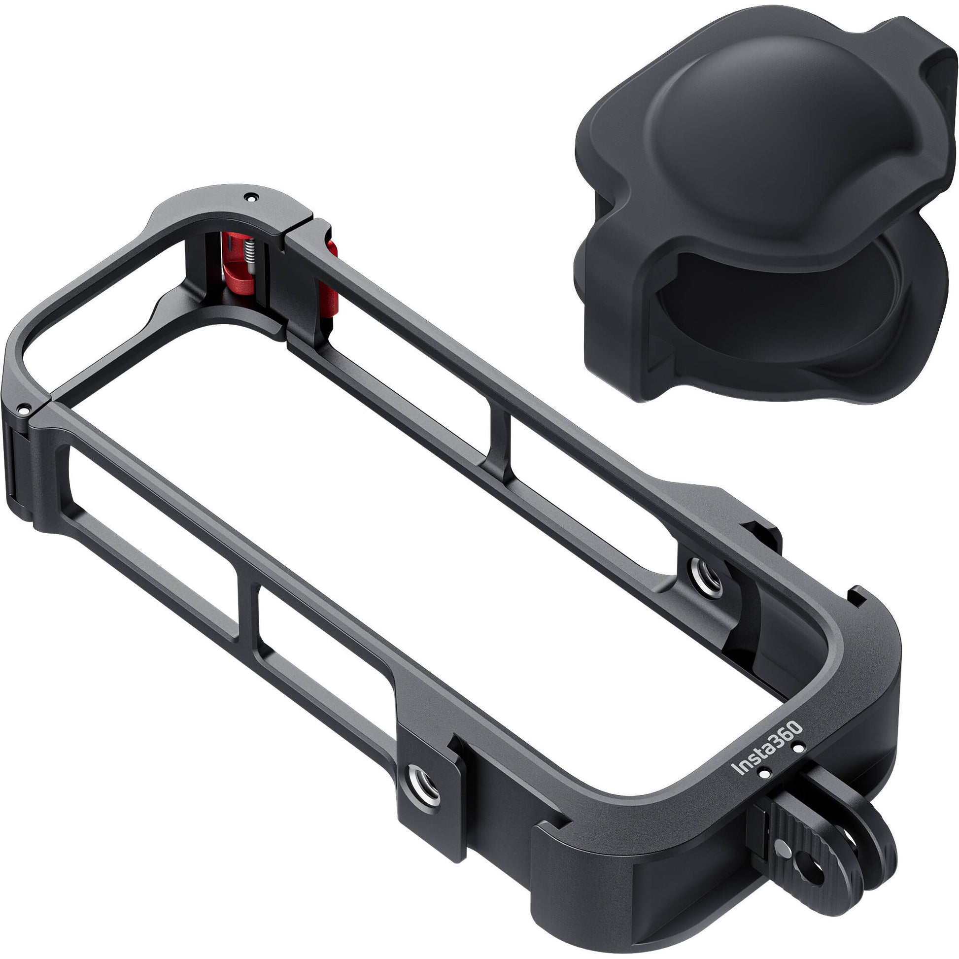 Insta360 Utility Frame for X4 – durable protective housing with cold shoe mounts and folding fingers for mounting accessories on the X4 camera.
