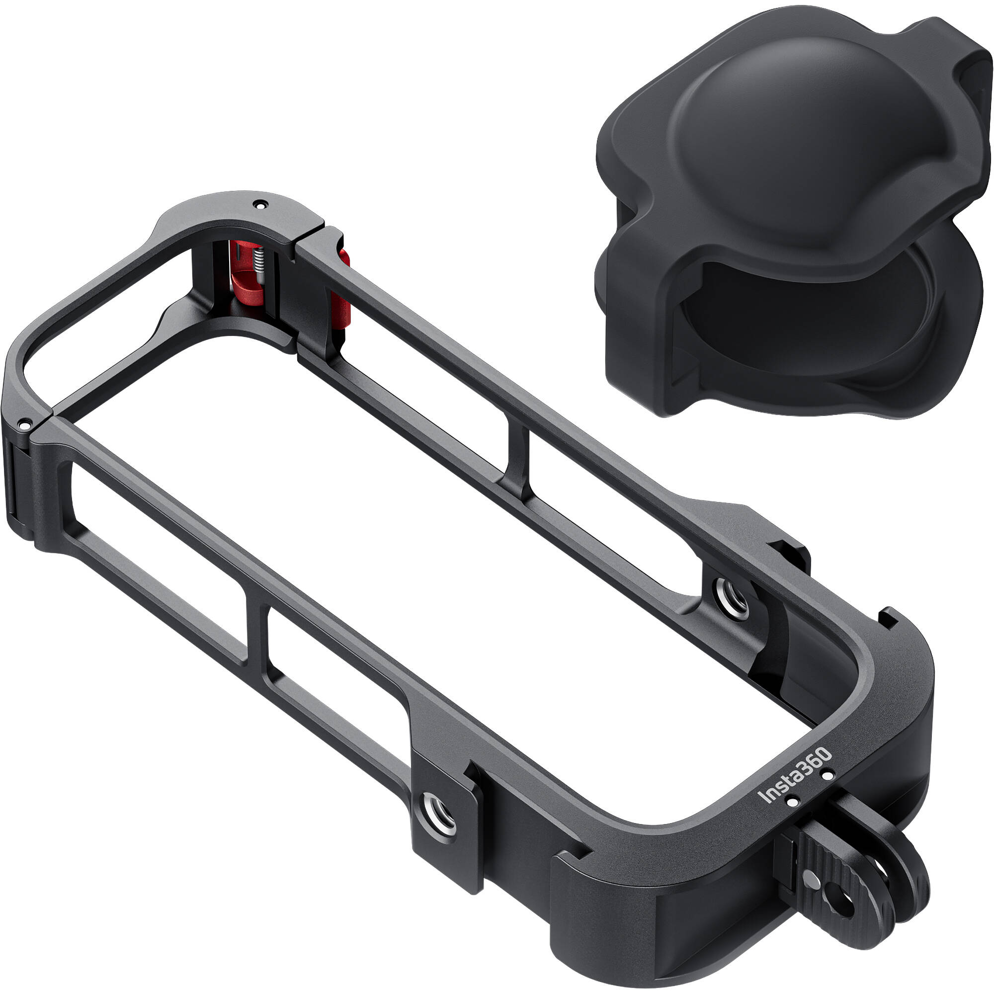 Insta360 Utility Frame for X4 – durable protective housing with cold shoe mounts and folding fingers for mounting accessories on the X4 camera.