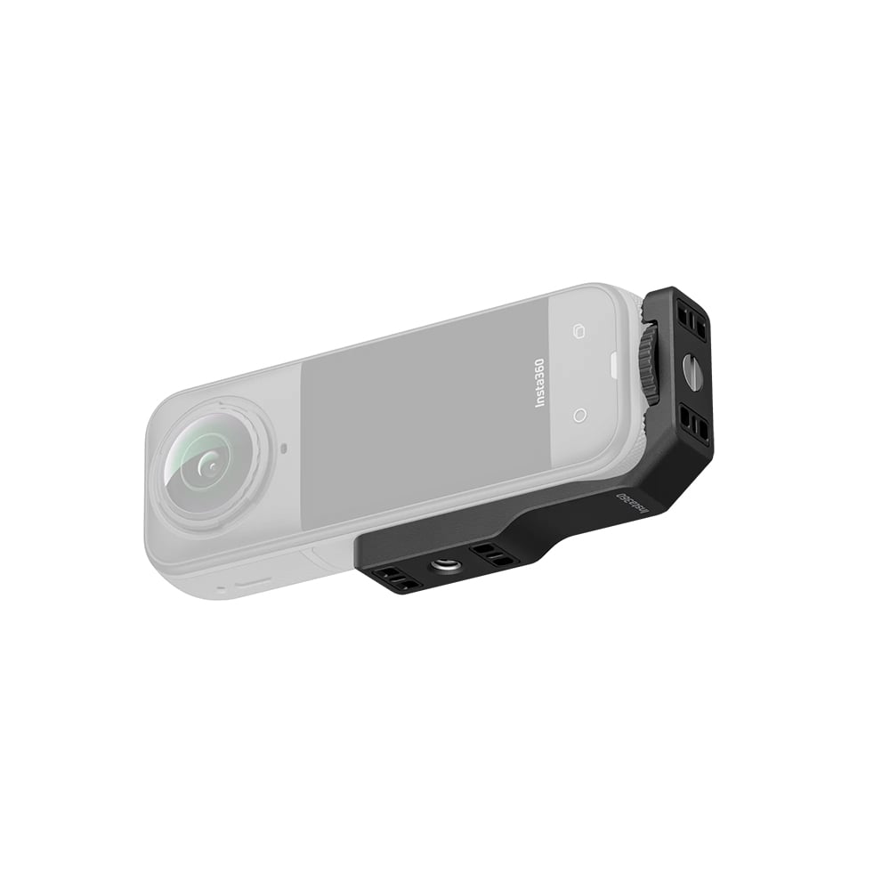 All-aluminum alloy vertical and horizontal mount for Insta360 Ace and Ace Pro with dual quick-release ports, allowing easy switching between portrait and landscape shots while keeping charging ports and microphones accessible