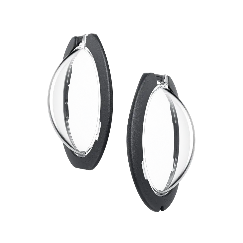 Standard removable lens guards for Insta360 X3 with multi-coated acrylic lenses, twist-off design for tool-free installation, secure locking bases, and clear 360° image protection.
