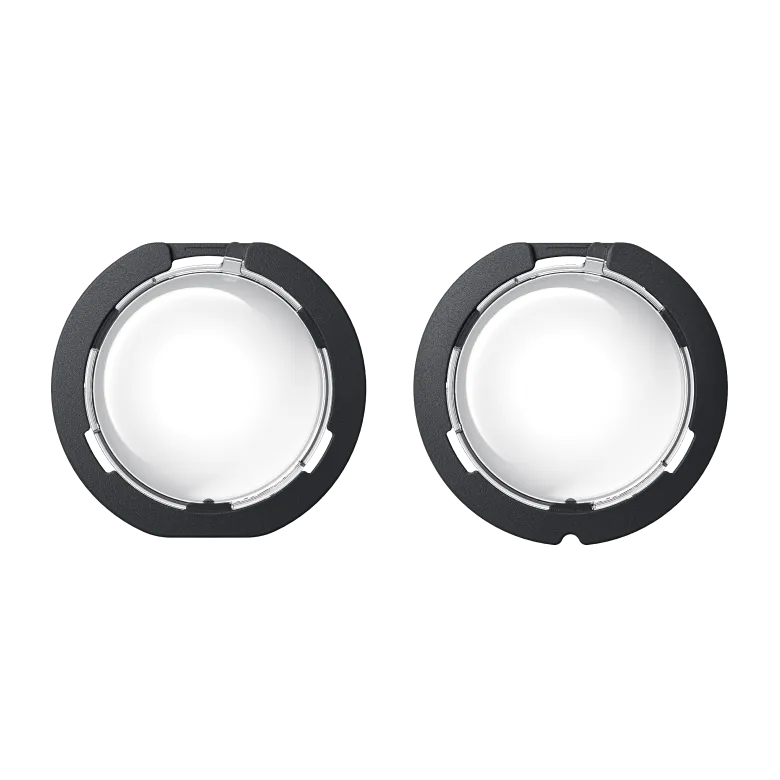 Standard removable lens guards for Insta360 X3 with multi-coated acrylic lenses, twist-off design for tool-free installation, secure locking bases, and clear 360° image protection.