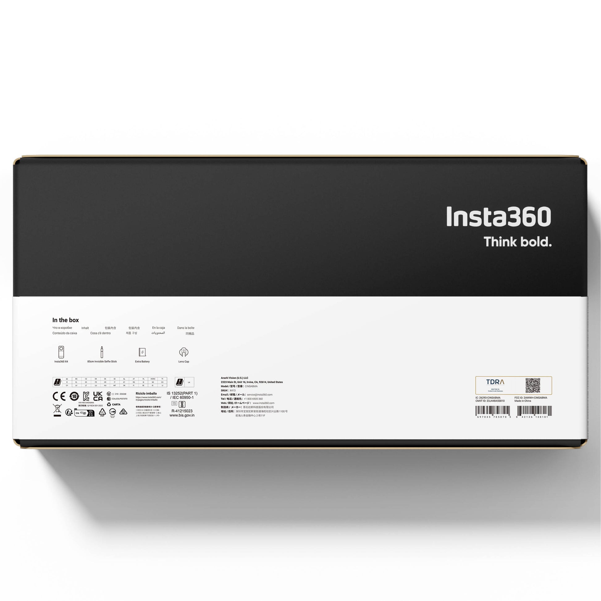 Insta360 product packaging box on a white background