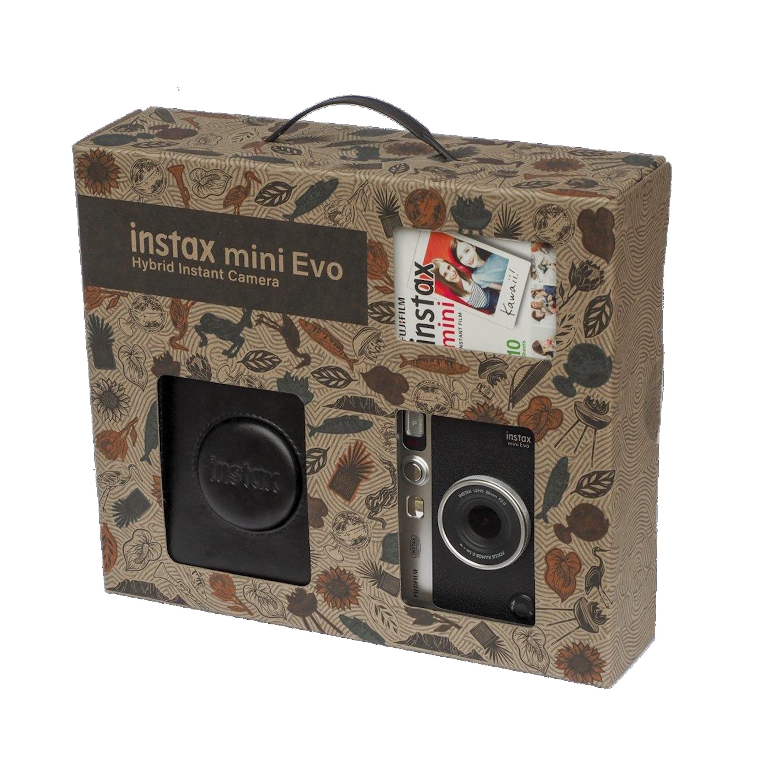 Instax Mini Evo camera kit in black.